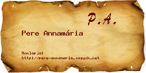 Pere Annamária névjegykártya